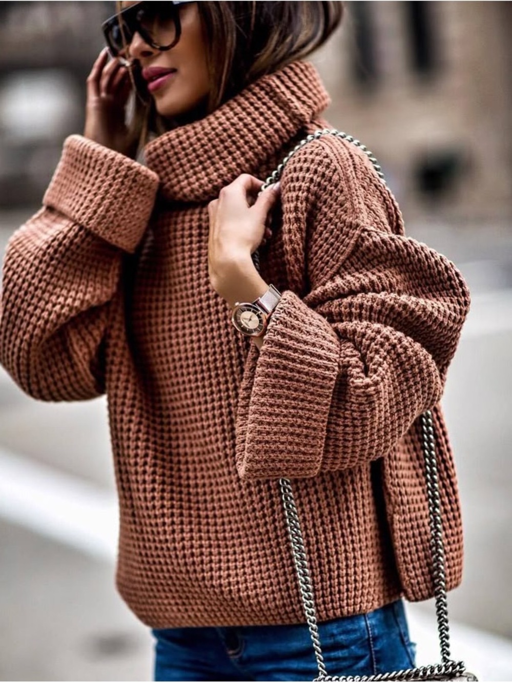 Free people Cozy Oversized Turtleneck Sweater - Brown